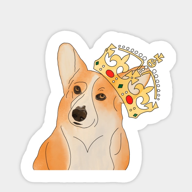 Royal Corgi Sticker by Colzo Art